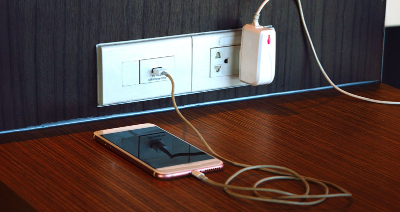 Mobile phone and other cord plugged in