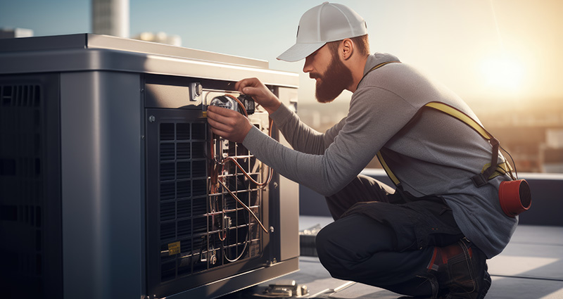 Man fixing HVAC